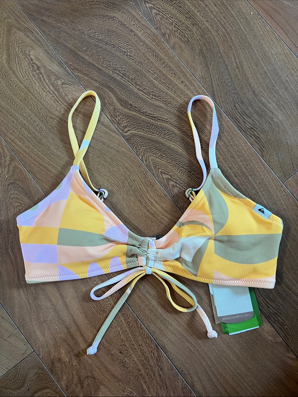 Quiksilver Yellow Multi-Color Bikini Top